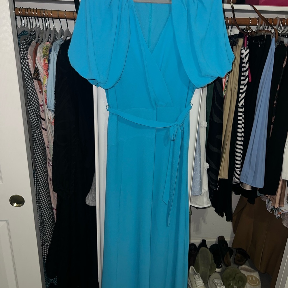 Danny & Nicole Vibrant Blue Long Sleeve Dress